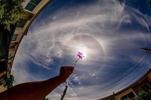 halo de soleil sur ma maison photo