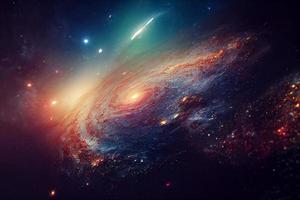 nébuleuse milkyway et galaxies dans l'espace 3d photo