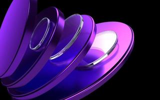 rendu 3d fond ultraviolet ou violet avec du métal et du verre, objet en gros plan. conception de fond moderne et simple. photo