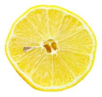coupe transversale de citron isolé sur blanc photo