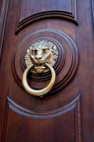 poignée de porte en forme de tête de lion photo