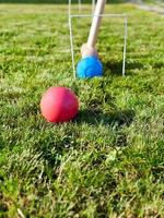 jeu de croquet sur pelouse verte photo
