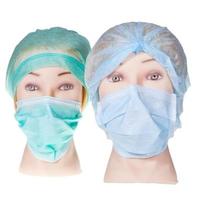 têtes de médecin mannequin portant une casquette et un masque chirurgicaux en textile photo