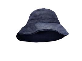 chapeau de seau bleu isolé sur blanc photo