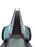 escalator dans un centre commercial isolé avec un sol blanc photo