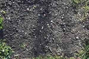 vue rapprochée détaillée sur les cailloux et les pierres sur une texture de sol en gravier photo