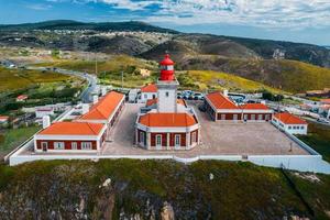 vue aérienne par drone du phare emblématique de cabo da roca, portugal photo