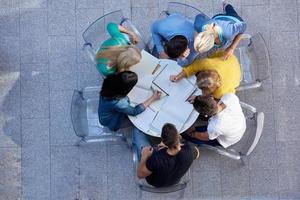 groupe d'étudiants vue de dessus photo