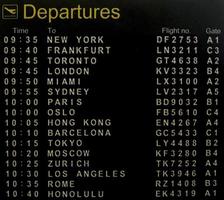 panneau des départs de l'aéroport photo