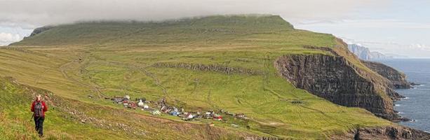 faer oer danemark mykines village île falaises panorama photo