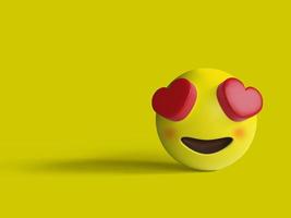 illustration 3d, emoji yeux aimants photo