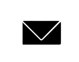 icône d'enveloppe en image vectorielle blanche, illustration d'enveloppe en noir sur fond blanc, conception de message sur fond blanc photo