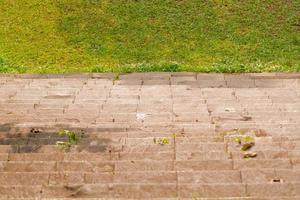 escalier en pierre naturelle avec feuilles photo