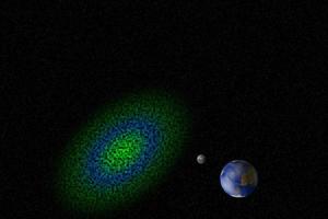terre alternative univers parallèle nébuleuse champ d'étoiles photo