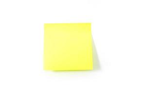 notes autocollantes jaunes isolées sur fond blanc. photo