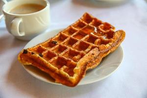 gaufre belge sur la plaque photo