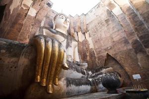 ancienne statue de Bouddha. Parc historique de Sukhothai, Thaïlande