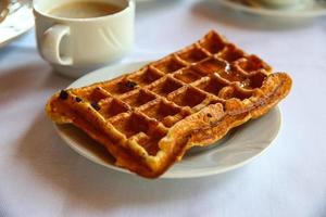 gaufre belge sur la plaque photo