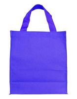 Sac à provisions en toile bleu isolé sur fond blanc avec clipping path photo