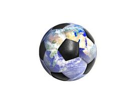 ballon de soccer mondial isolé sur fond blanc concept de coupe du monde photo
