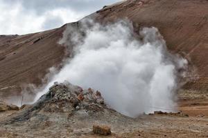 sources chaudes du lac myvatn en islande photo