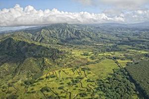 kauai hawaii île montagnes vue aérienne photo