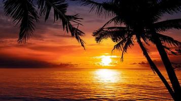coucher de soleil spectaculaire dans l'océan photo