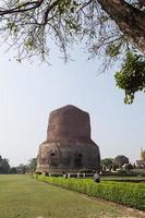 stupa et ruines de dhamekh à sarnath, inde photo