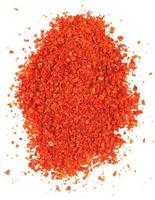 vue de dessus du piment rouge moulu - paprika photo