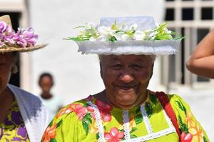 aitutaki, île cook - 27 août 2017 - population locale à la messe photo