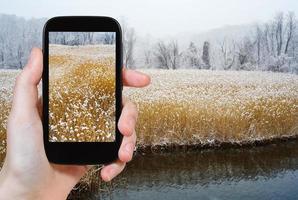 photographies touristiques de la rivière hudson en hiver photo