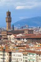 Vue ci-dessus de la ville de Florence avec le palazzo vecchio