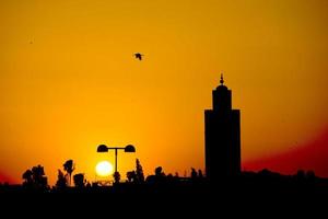 maroc marrakech vue coucher de soleil photo