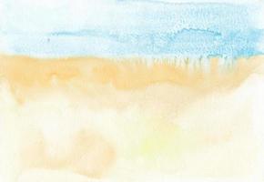 texture de fond aquarelle pastel jaune et bleu. taches sur papier, peintes à la main. photo