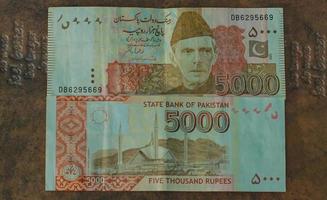 l'argent du pakistan. billets de roupie pakistanaise. billets pkr. 500 1000 5000 roupies. affaires, finance, fond de nouvelles. billets de banque pakistanais. photo
