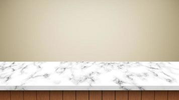 table en marbre vide avec fond crème. photo