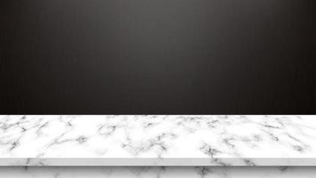 table en marbre vide avec fond noir. photo
