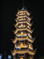 ancienne pagode dans la vieille ville de fenghuang pendant la nuit.l'ancienne ville de phoenix ou le comté de fenghuang est un comté de la province du hunan, en chine photo