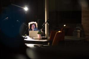 homme d'affaires relaxant au bureau photo