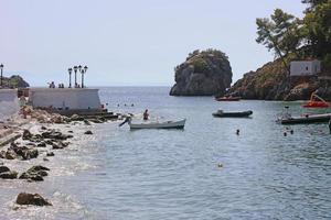 belle plage de parga explorant la grèce vacances d'été arrière-plan impression de grande taille de haute qualité photo