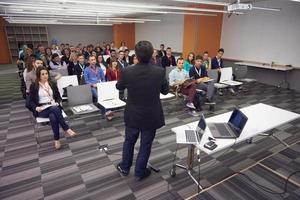 vue du conférencier de la conférence photo