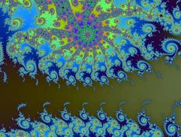 beau zoom sur la fractale mathématique infinie de l'ensemble de mandelbrot. photo