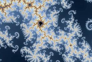 beau zoom sur la fractale mathématique infinie de l'ensemble de mandelbrot. photo