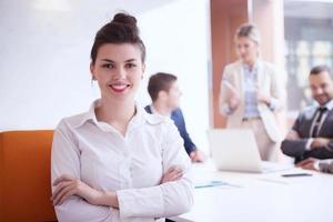 femme d'affaires au bureau photo