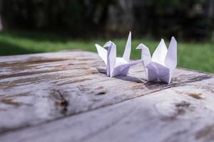 l'oiseau origami est considéré comme un oiseau sacré et un symbole de longévité, d'espoir, de chance et de paix. photo