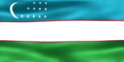 3d-illustration d'un drapeau de l'ouzbékistan - drapeau en tissu ondulant réaliste photo