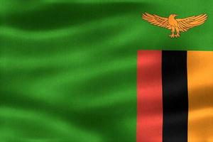 3d-illustration d'un drapeau de la zambie - drapeau en tissu ondulant réaliste photo