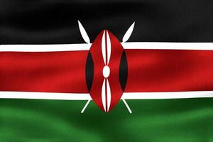 3d-illustration d'un drapeau du kenya - drapeau en tissu ondulant réaliste photo