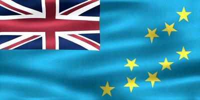 Illustration 3d d'un drapeau tuvalu - drapeau en tissu ondulant réaliste photo