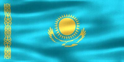 3d-illustration d'un drapeau du kazakhstan - drapeau en tissu ondulant réaliste photo